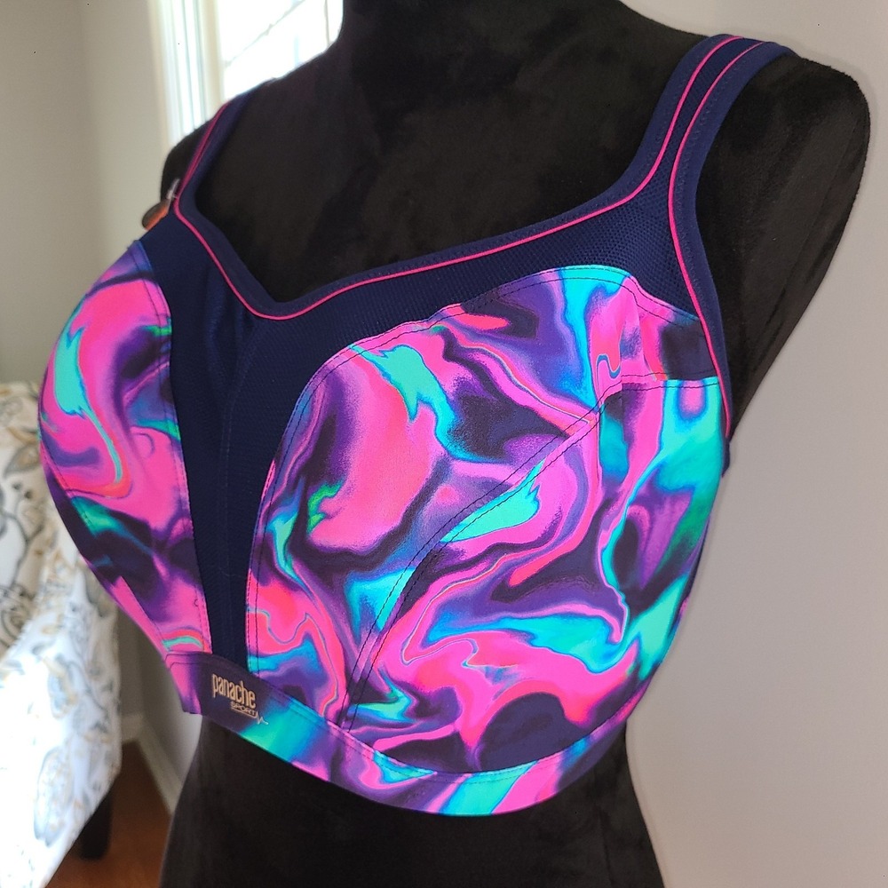 Panache Sport 5021A, Power Underwire Sports Bra In Cyber Swirl, US Size 32J